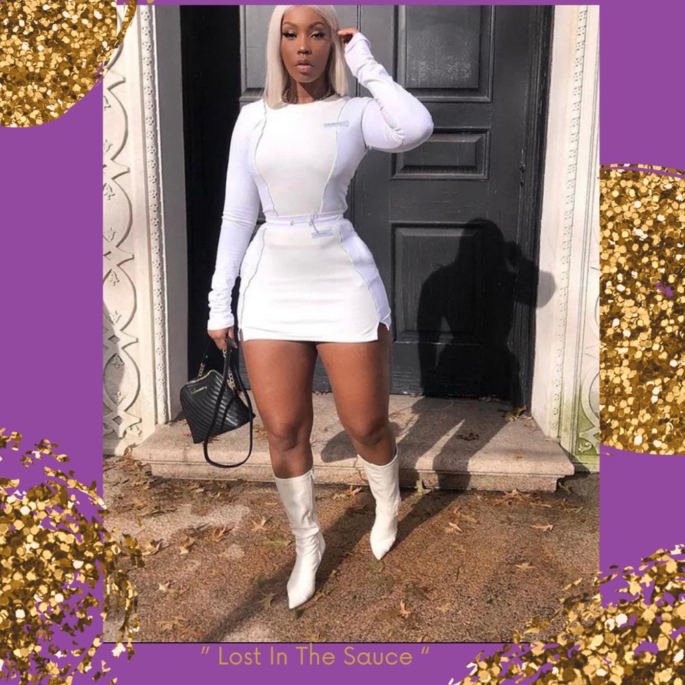 “Lost in the sauce” super trendy 2piece skirt set